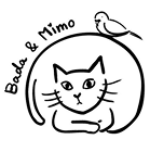 Bada & Mimo hand-drawn cat and bird mark