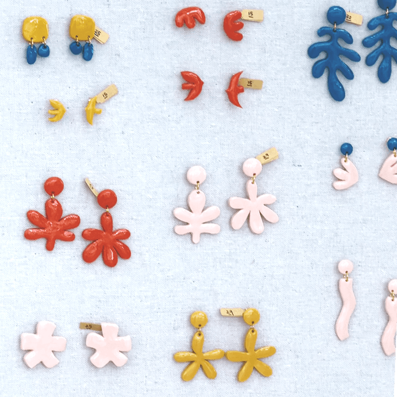 Miniature jewellery inspired by Matisse's cut-out shapes